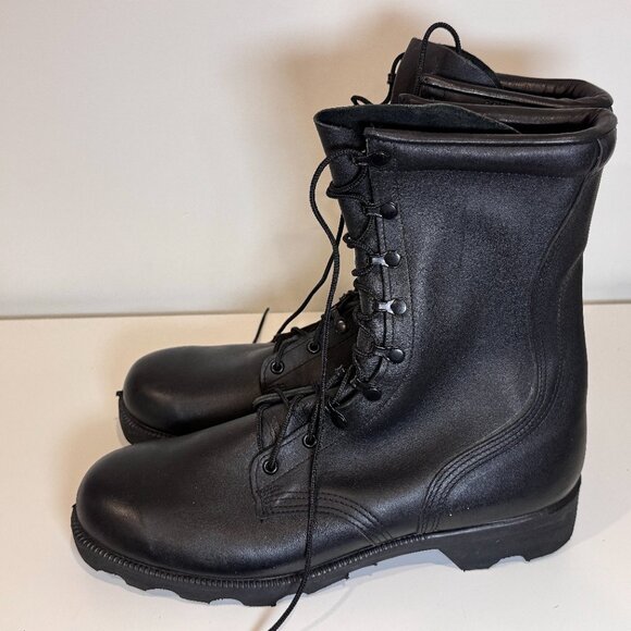 9.5/10 - Vintage RO Search Black Leather Military Combat Boots 1989 Sz 12.5 R - Picture 6 of 6